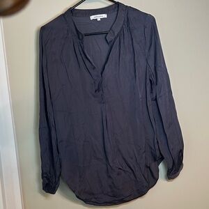 NWOT Satin Charcoal Long Sleeve Blouse